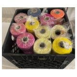 Plastic Bin with Decorative Mesh Rolls