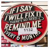 Round Metal Sign, 6in Diameter