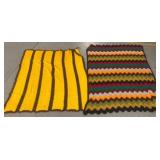 Two Handmade Crochet Lap Blankets