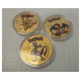 3 Pokï¿½mon-Inspired Gold-Tone Coins