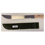 33-Inch Machete with Wooden Handle and Sheath