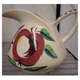 Hand-Painted Ceramic Pitcher with Fruit Design