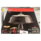 Monaco 2-Piece Footed Cake Set
