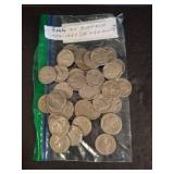 Bag of 40 Buffalo Nickels, 1924-1937