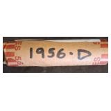 1956-D Wheat Penny Roll, Unsearched