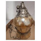Glass and Metal Incense Burner with Chains