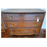 Oak Dresser with Three Drawers, 40x19x33