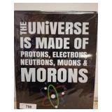 Metal sign With Scientific-Themed Text