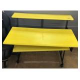 Three-Tier Yellow Desk with Metal Frame