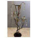Metal Candle Holder with Glass Accents