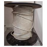Spool of White Electrical Cable, Used