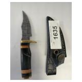 Damascus-Style Knife with Sheath