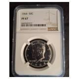 1964 Kennedy Half Dollar PF 67 by NGC