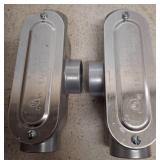 Two Aluminum Conduit Bodies, 1-1/2 Inch