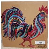 Colorful Laser Metal Cut Rooster Wall Art