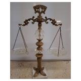 Brass And Crystal Decorative Balance Scale