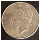 1922 Silver Peace Dollar Coin