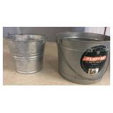 Behrens Galvanized Metal Buckets Set of Two