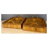 Bamboo Handled Rectangular Trays
