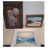 Three Framed Artworks in Mixed Media