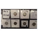 Six Mercury Dimes (1934-1939)