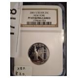 2001-S Silver New York Quarter PF69 Ultra Cameo