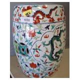 14x17in Ceramic Barrel with Dragon Motif w2