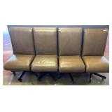 4 Brown Upholstered Swivel Chairs