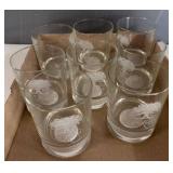 8 Kahlua Engraved Glass Tumblers