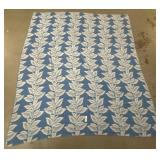 Blue Fabric with Leaf Pattern