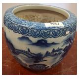 Blue and White Ceramic Planter, 14ï¿½11