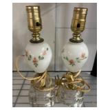 Ceramic Base Floral Table Lamps, 12in