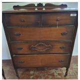 Five-Drawer Wood Chest with Decorative Trim
