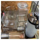 Glass Jars and Spice Grinders Lot