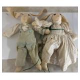 Handmade Fabric Bunny Dolls