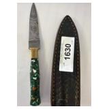Damascus-Style Knife with Sheath