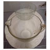 Clear Glass Bowls and Large White Serving Plate
