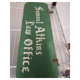 Green metal ï¿½Samuel Atkins Law Officeï¿½ Sign