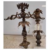 Ornate Metal Candleholders with Droplets