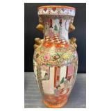 Hand-Painted Porcelain Vase with Gold Handles, 17ï¿½