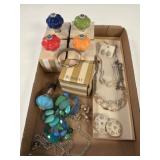 Box Lot of Jewelry and Decorative Items