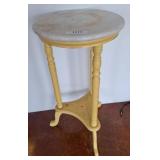 Yellow Side Table with Marble Top, 14ï¿½28