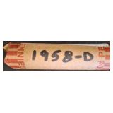 Roll of Wheat Pennies, 1958-D