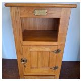 Oak Cabinet With Single Door and Open Shelf