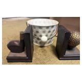 Golf-Themed Bookends and Decorative Bucket
