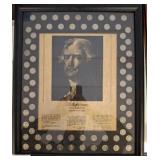 Framed Thomas Jefferson Display with Coins