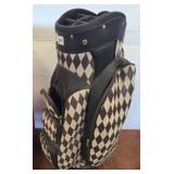 Golf Bag With Black And White Diamond Pattern