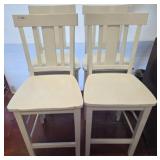 Four Painted Wood Counter-Height Chairs