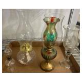 Four Vintage Glass Oil Lamps