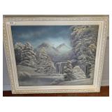 Landscape Painting With White Frame, 35x29in